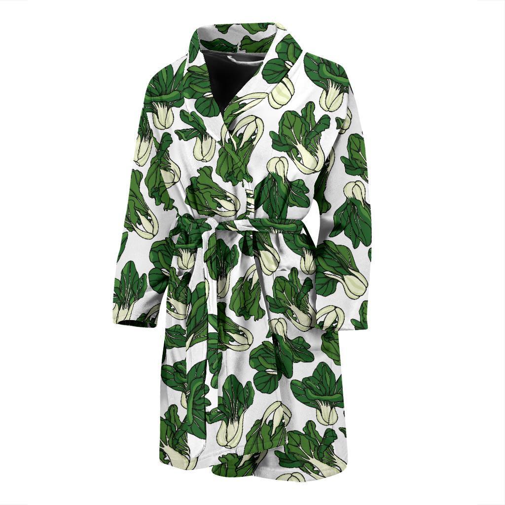 Bok Choy Pattern Print Design 02 Men Bathrobe-JORJUNE.COM