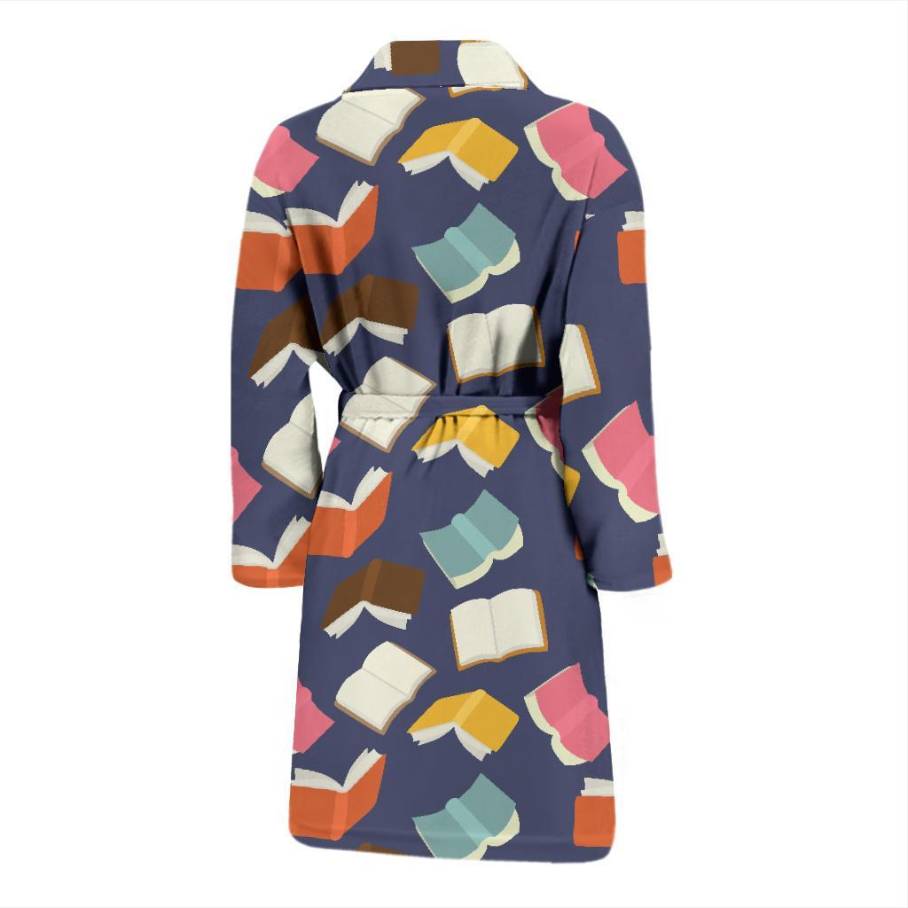Book Pattern Print Design 01 Men Bathrobe-JORJUNE.COM