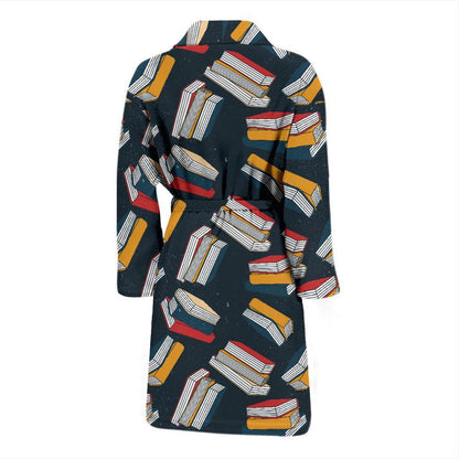 Book Pattern Print Design 07 Men Bathrobe-JORJUNE.COM