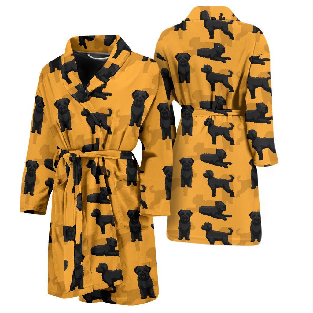 Bouviers des Flandres Pattern Print Design 01 Men Bathrobe-JORJUNE.COM