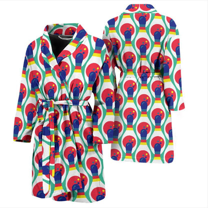 Bowling Pattern Print Design 05 Men Bathrobe-JORJUNE.COM