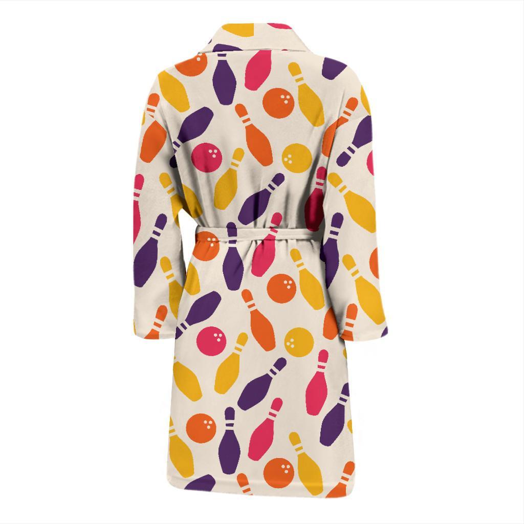 Bowling Pattern Print Design 06 Men Bathrobe-JORJUNE.COM