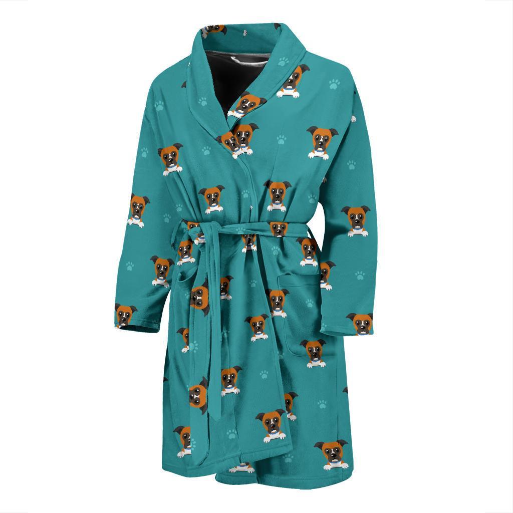 Boxers Pattern Print Design 03 Men Bathrobe-JORJUNE.COM