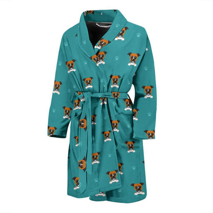 Boxers Pattern Print Design 03 Men Bathrobe-JORJUNE.COM