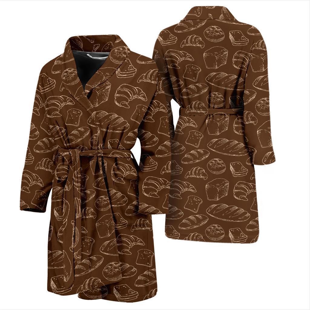 Bread Pattern Print Design 02 Men Bathrobe-JORJUNE.COM