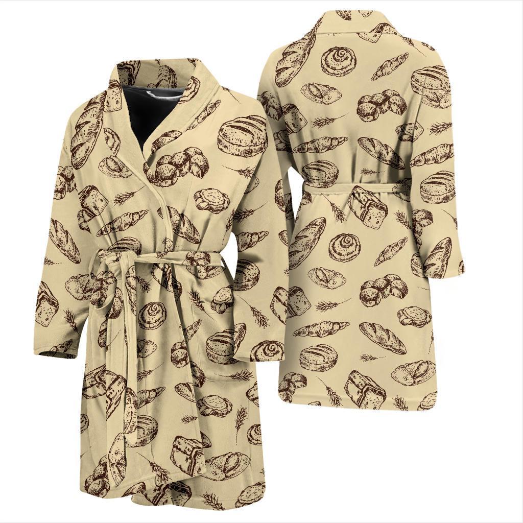 Bread Pattern Print Design 04 Men Bathrobe-JORJUNE.COM