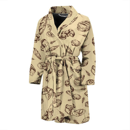 Bread Pattern Print Design 04 Men Bathrobe-JORJUNE.COM