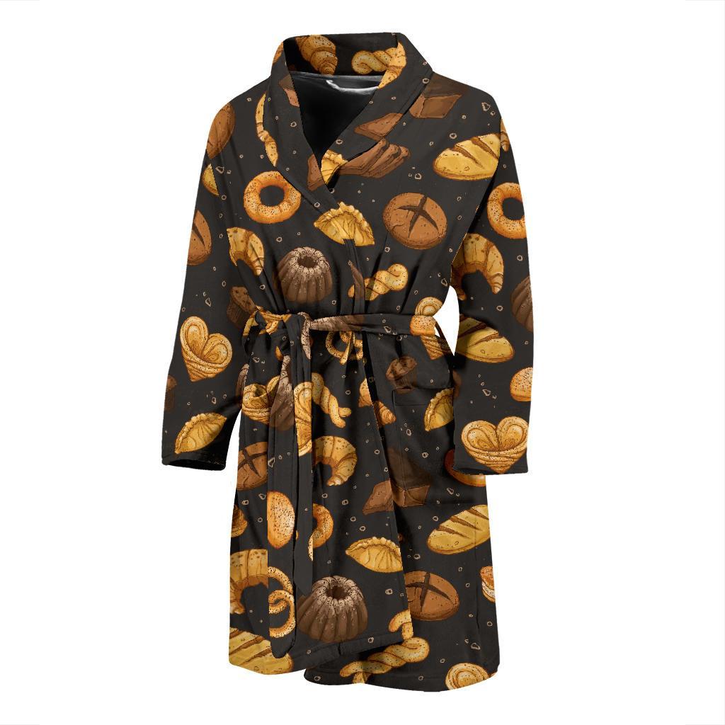 Bread Pattern Print Design 05 Men Bathrobe-JORJUNE.COM