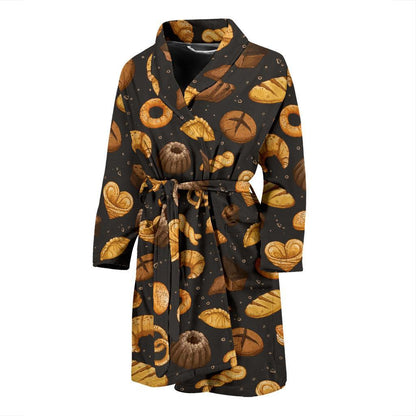 Bread Pattern Print Design 05 Men Bathrobe-JORJUNE.COM