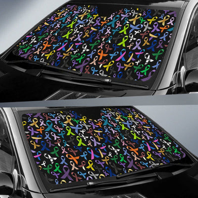 Breast Cancer Awareness Colorful Print Car Sun Shade For Windshield