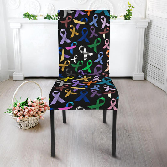 Breast Cancer Awareness Colorful Print Dinning Chair Slipper-JTAMIGO.COM