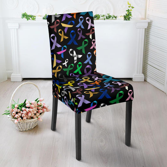 Breast Cancer Awareness Colorful Print Dinning Chair Slipper-JTAMIGO.COM