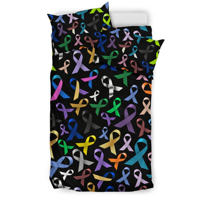 Breast Cancer Awareness Colorful Print Duvet Cover Bedding Set
