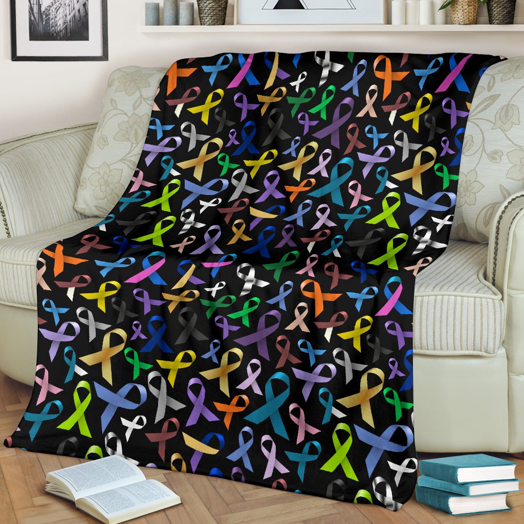 Breast Cancer Awareness Colorful Print Fleece Blanket