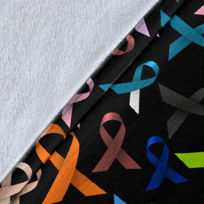 Breast Cancer Awareness Colorful Print Fleece Blanket