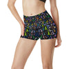 Breast Cancer Awareness Colorful Print High Waisted Spandex Shorts-JTAMIGO.COM