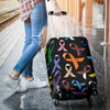 Breast Cancer Awareness Colorful Print Luggage Cover Protector