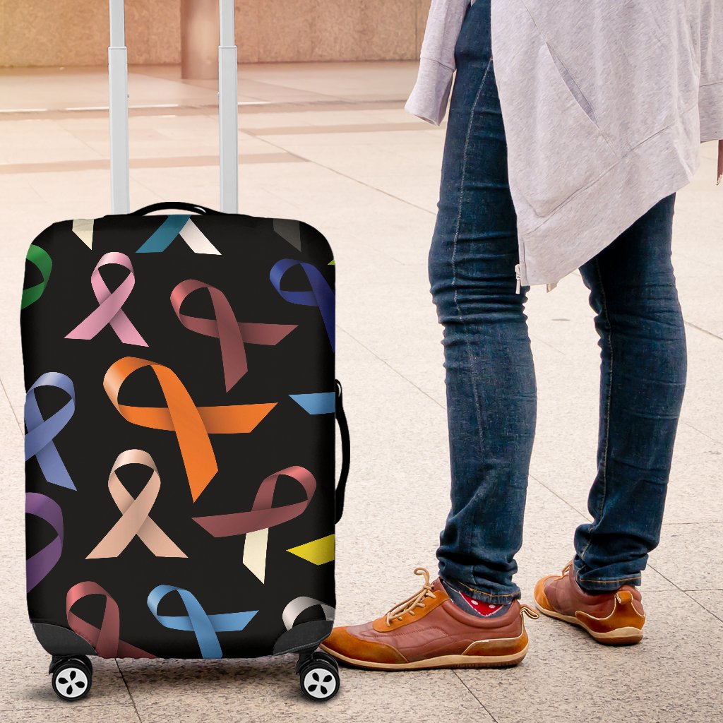 Breast Cancer Awareness Colorful Print Luggage Cover Protector
