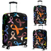 Breast Cancer Awareness Colorful Print Luggage Cover Protector