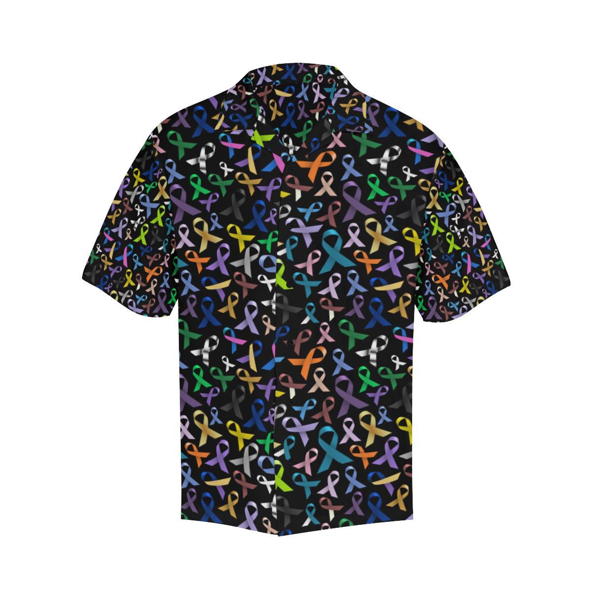 Breast Cancer Awareness Colorful Print Men Aloha Hawaiian Shirt