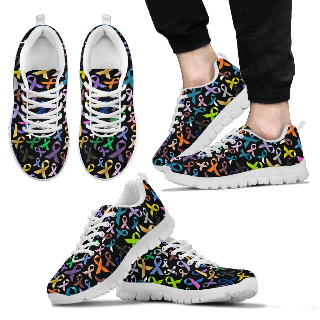 Breast Cancer Awareness Colorful Print Men Sneakers Shoes
