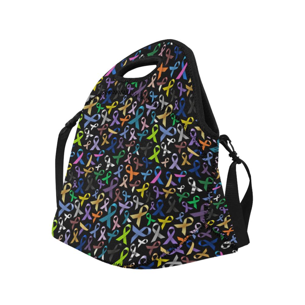 Breast Cancer Awareness Colorful Print Neoprene Lunch Bag (Model 1669)(Large)-JTAMIGO.COM