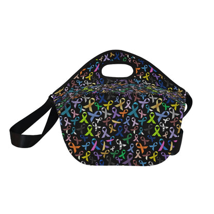 Breast Cancer Awareness Colorful Print Neoprene Lunch Bag (Model 1669)(Large)-JTAMIGO.COM