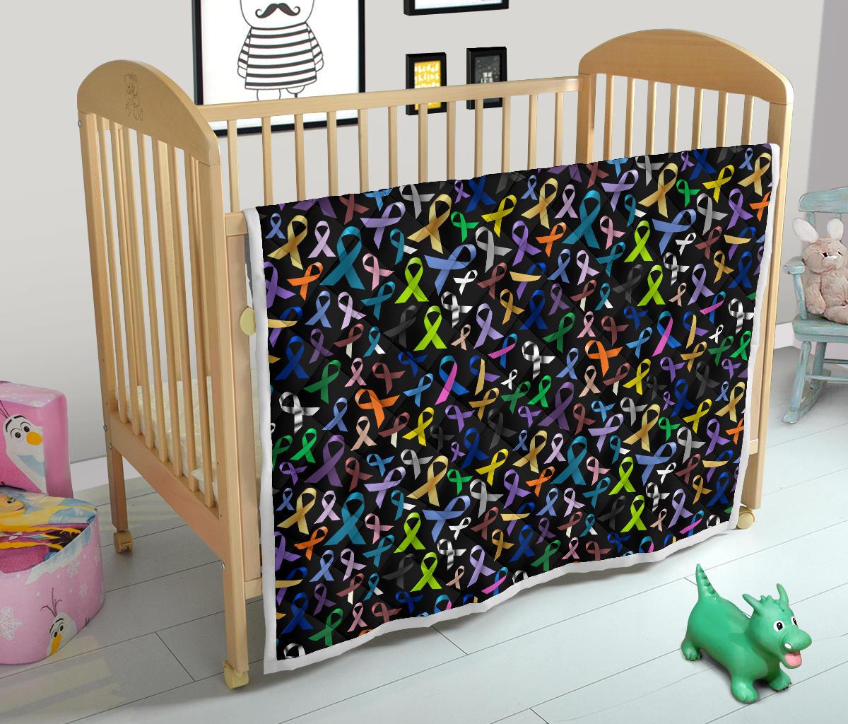 Breast Cancer Awareness Colorful Print Premium Quilt-JTAMIGO.COM