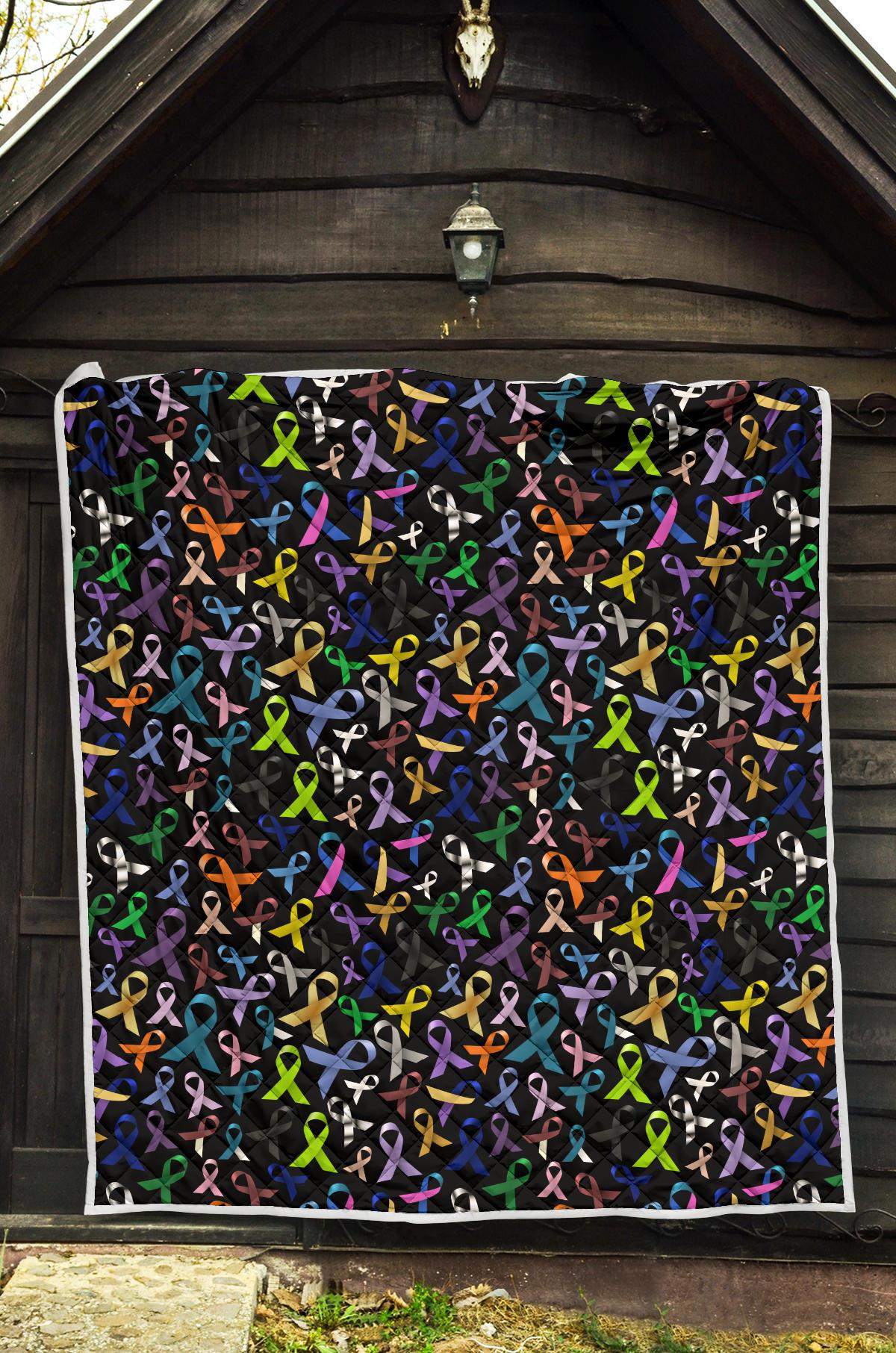 Breast Cancer Awareness Colorful Print Premium Quilt-JTAMIGO.COM