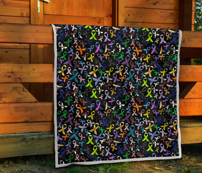 Breast Cancer Awareness Colorful Print Premium Quilt-JTAMIGO.COM