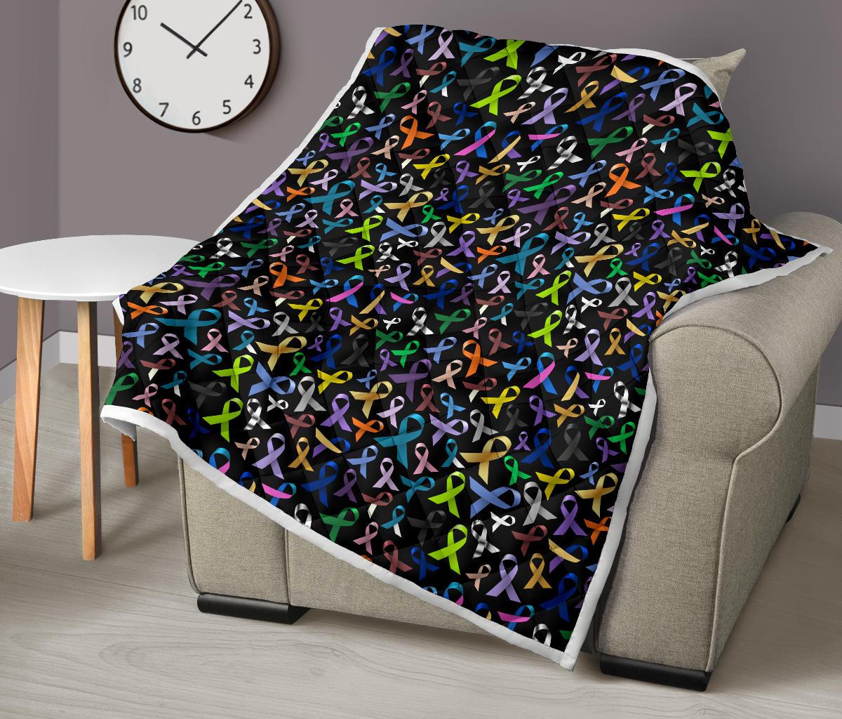 Breast Cancer Awareness Colorful Print Premium Quilt-JTAMIGO.COM