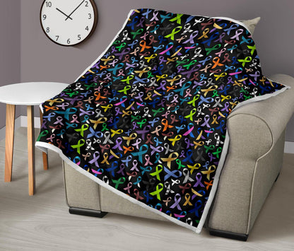 Breast Cancer Awareness Colorful Print Premium Quilt-JTAMIGO.COM