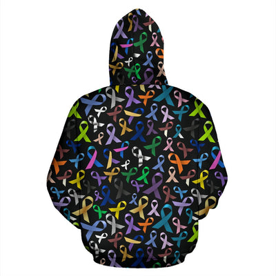 Breast Cancer Awareness Colorful Print Pullover Hoodie