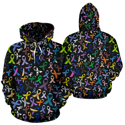 Breast Cancer Awareness Colorful Print Pullover Hoodie