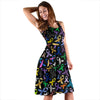 Breast Cancer Awareness Colorful Print Sleeveless Dress
