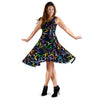 Breast Cancer Awareness Colorful Print Sleeveless Dress