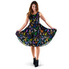 Breast Cancer Awareness Colorful Print Sleeveless Dress