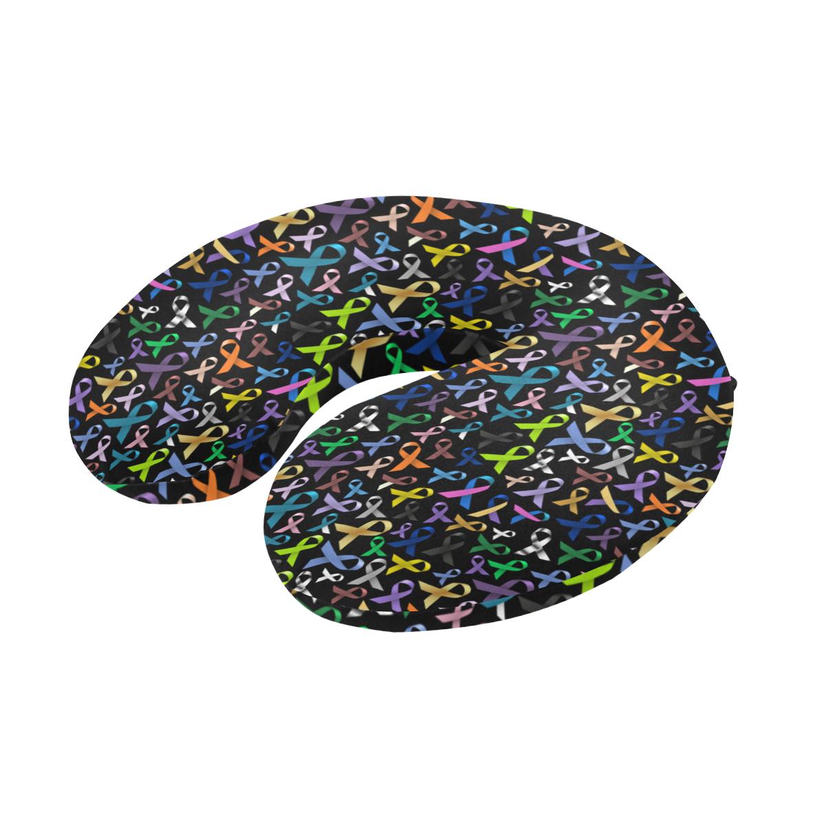 Breast Cancer Awareness Colorful Print U-Shaped Travel Neck Pillow-JTAMIGO.COM