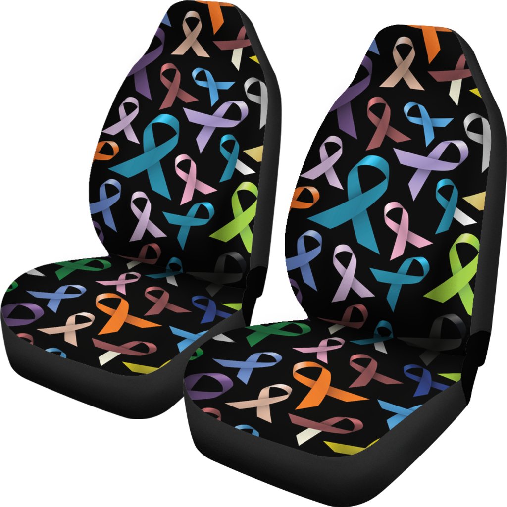 Breast Cancer Awareness Colorful Print Universal Fit Car Seat Covers