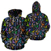 Breast Cancer Awareness Colorful Print Zip Up Hoodie