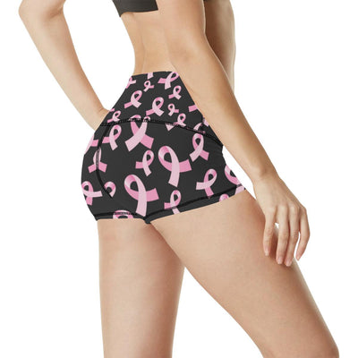 Breast Cancer Awareness Design High Waisted Spandex Shorts-JTAMIGO.COM