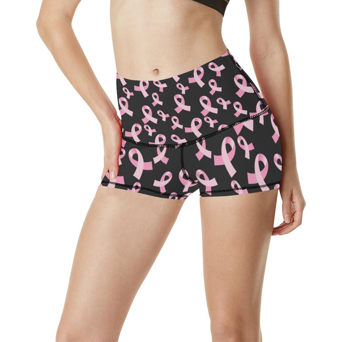 Breast Cancer Awareness Design High Waisted Spandex Shorts-JTAMIGO.COM