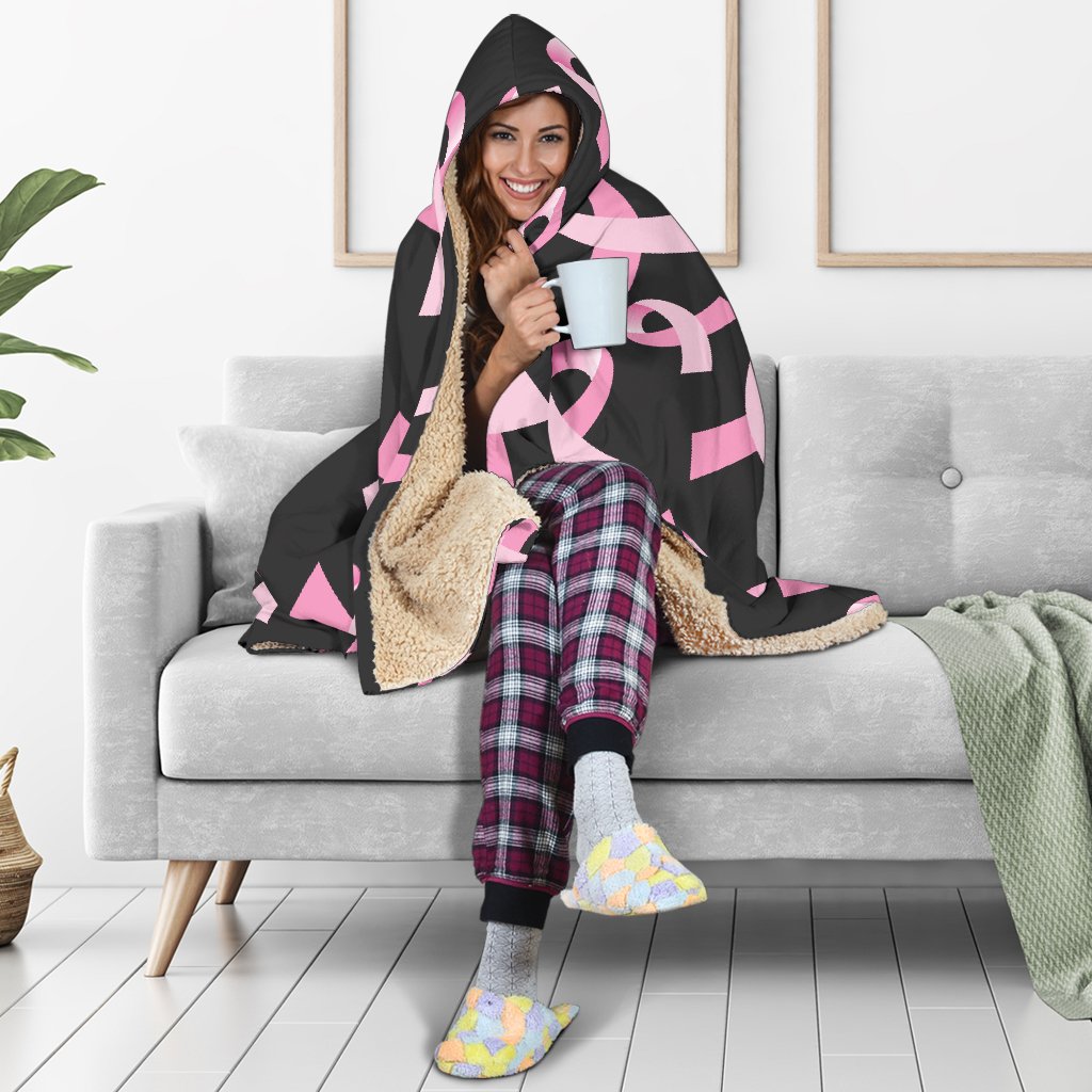 Breast Cancer Awareness Design Hooded Blanket-JTAMIGO.COM