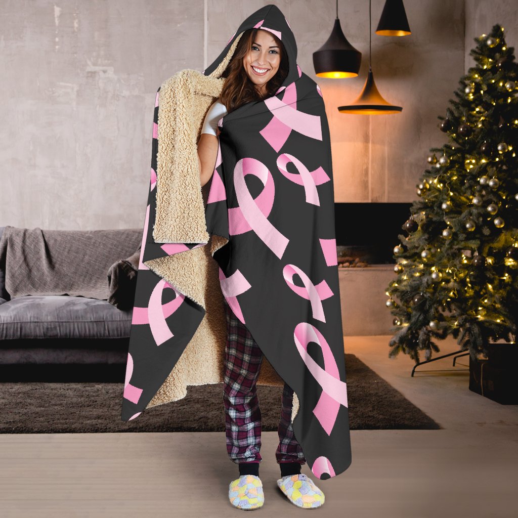 Breast Cancer Awareness Design Hooded Blanket-JTAMIGO.COM