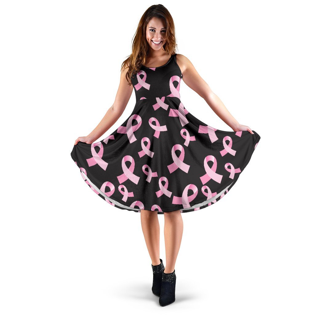 Breast Cancer Awareness Design Sleeveless Dress