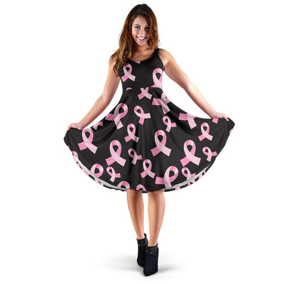 Breast Cancer Awareness Design Sleeveless Dress