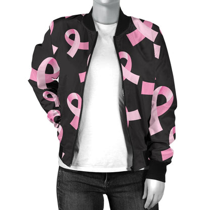 Breast Cancer Awareness Design Women Casual Bomber Jacket