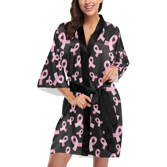 Breast Cancer Awareness Design Women Short Kimono Robe