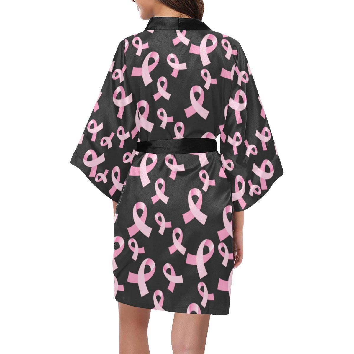 Breast Cancer Awareness Design Women Short Kimono Robe