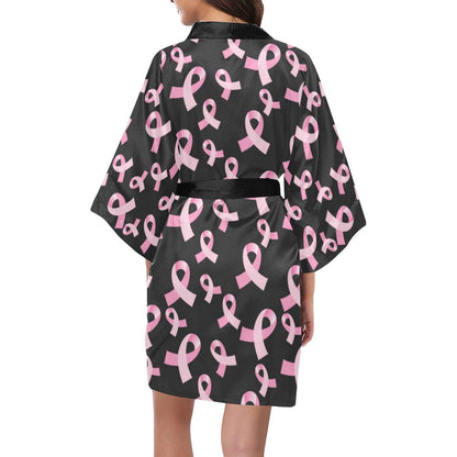 Breast Cancer Awareness Design Women Short Kimono Robe